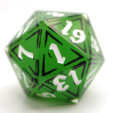 Load image into Gallery viewer, 30mm Chonk Green Cel Shaded D20
