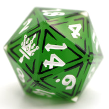 Load image into Gallery viewer, 30mm Chonk Green Cel Shaded D20
