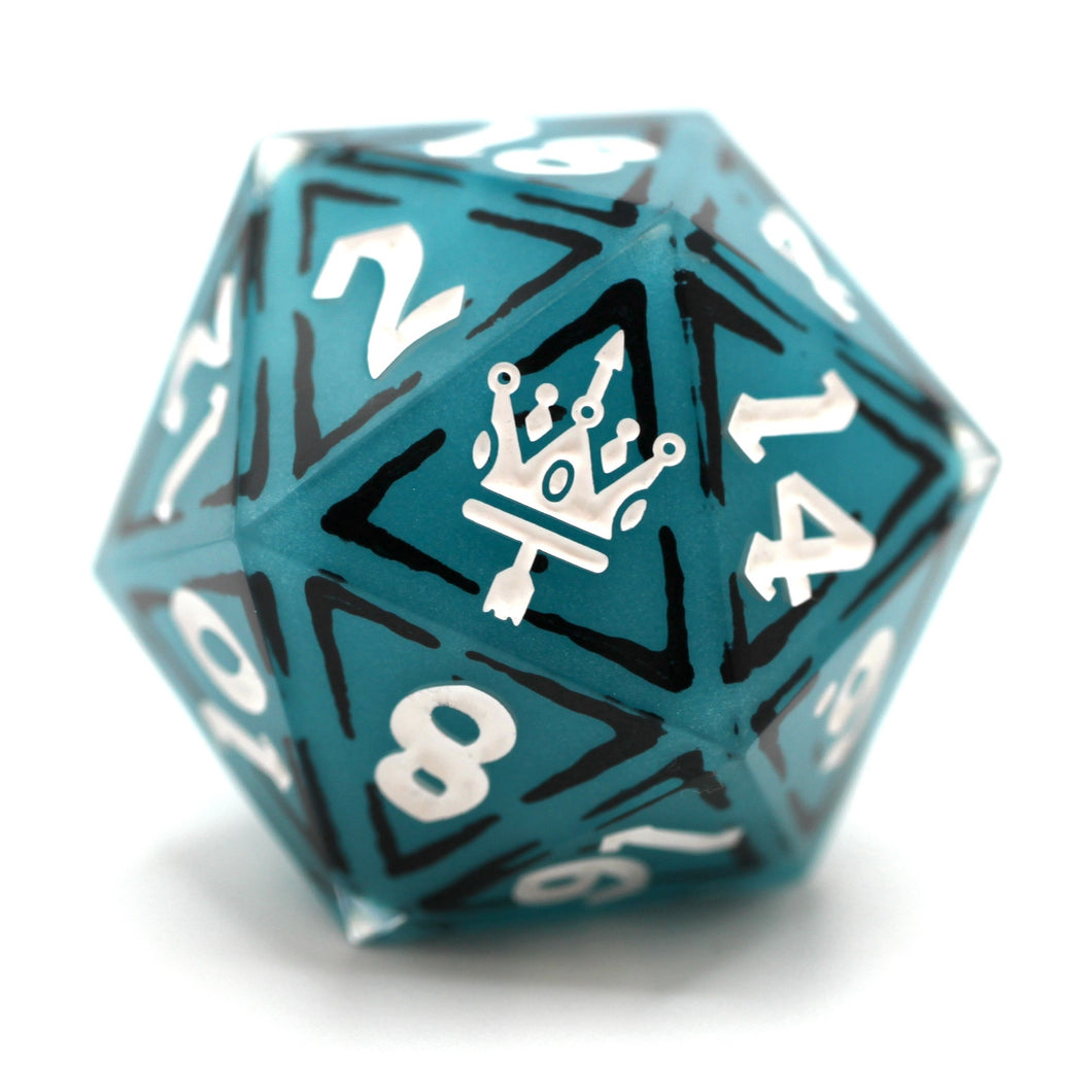 30mm Chonk 80s Blue Cel Shaded D20