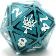 Load image into Gallery viewer, 30mm Chonk 80s Blue Cel Shaded D20

